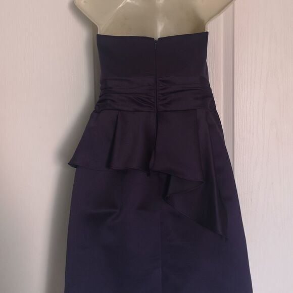David Bridal Ladies Strapless Ruffle Mini  Dress 6 Purple - Picture 7 of 16